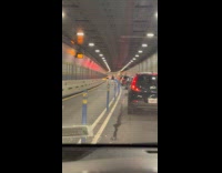 Car breaks down at tunnel cause traffic