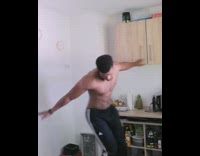 Guy black adidas pants dances michael jackson 