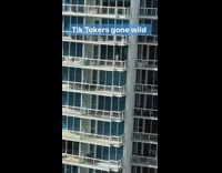 Guy tiktok dance balcony highrise gone wild 