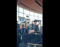 Collab BitchMP - Man banging door to boarding gate