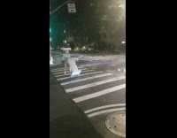 Statue street performer white column dolly cart 