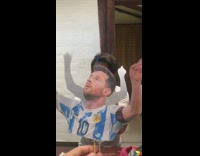 Man Puts Cut Out of Messi on Top of Christmas Tree