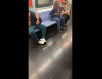 Collab WINY - Woman push breast dance listen to music