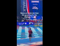 Woman implies Olympic life guards job is easy 