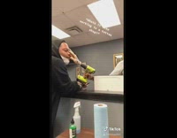 Power drill touch girl face spin 