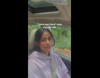 Girl lip syncs in car 