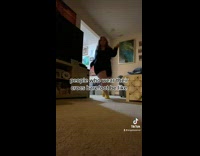 Girl walking through house in yellow crocs 