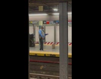 Collab Subway Creatures - Guy sings loud 80s ballad while waiting for train 