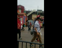 girl small yellow house jumps