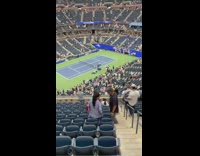 Guy at us open during zoom meeting 