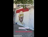 Mural of george floyd in progress 