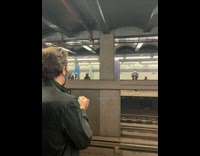 Two Guys play Rock Paper Scissors Across Tracks 