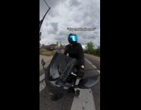 Collab ClipsIG - Motorcycle rider falls over near pedestrian