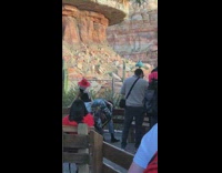 Girl wearing a lamp hat poses for photo 