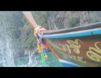 Kid slip on boat make squeaky sound