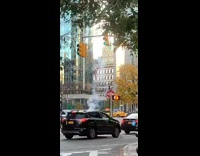 fireworks during day time in nyc street