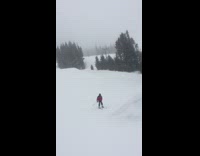 Man fails to cross over snow ramp 