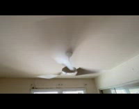 Old ceiling fan spin fast helicopter sound