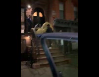 Guys move 6ft teddy bear in stairs