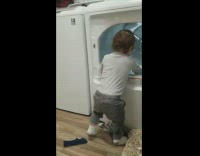 Baby hit head washing machine sync to music