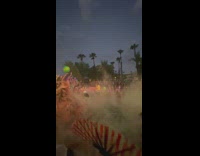 Man with whistle jumps in the pool