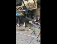 Man fix truck phone video monopod