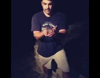 bird getting released and touching guys face