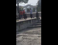 Man gray shirt dance music video crew