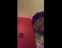 Collab BitchIG2 - Woman with purple hair cap on talking about macbook