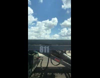 Large truck with small bicycle cargo highway