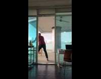 Couple Gets Astonished by Strong Wind on Patio