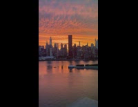 New york orange sunset skyline