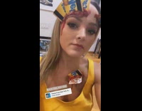 Girl special effects makeup yellow metrocards face 