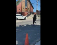 Girl Does Photoshoot on Church Steps 