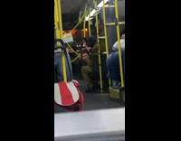 Guy on bus mannequin head brown hair 