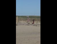 Woman bikini white hat tiktok dance pictorial