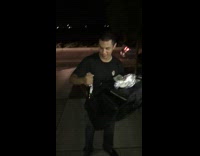 black t shirt pizza man drinks beer