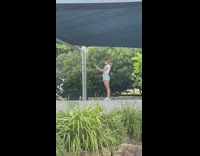 Girl white shirt extreme camera movement selfie