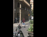 girl see thru shirt butt out street