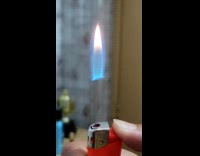 Lighter pressed flame float and bounce fire