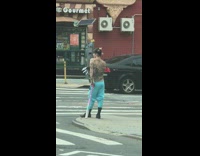 Blue pants guy black glove claw bat