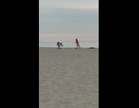 Girl red bikini beach sunset