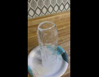 Ice shaped like a bottle hollow inside