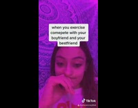 Collab BitchIG2 - Girl apple watch exercise competition boyfriend friend 