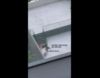 Woman poses and changes outfit at the rooftop