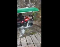 Guy in red atv stuck in creek fail