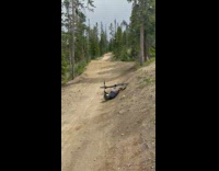 Guy loses control and falls off bike 