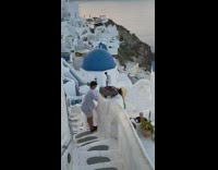 Couple caught by owner roof illegally Santorini 