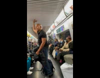 Collab winy - Bald man stand almost lose balance subway