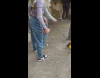 Girls mouse ears dance wet floor sign